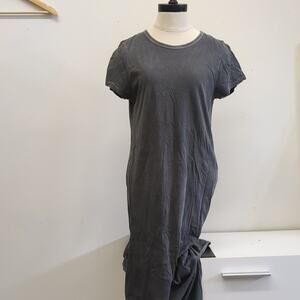 Nanavatee‎ gray cotton tee shirt dress with slit size large